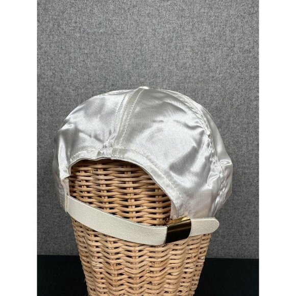 Vintage Ceasars Palace Adult Hat Baseball Cap Adjustable White Gold Satin Silky - Picture 11 of 15